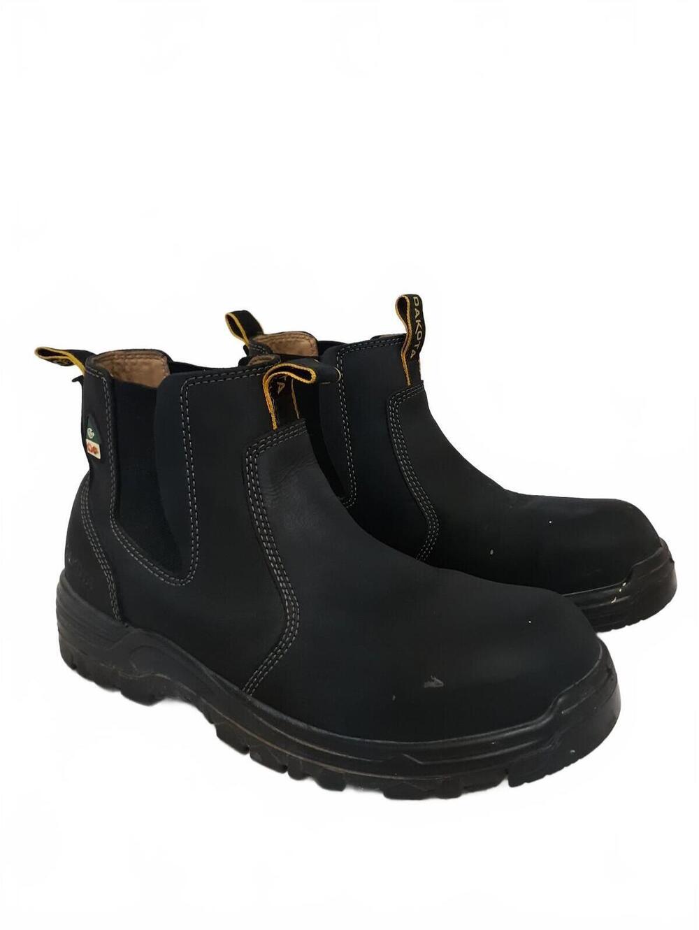 Dakota Men's 6" Pull-On Aluminum Toe Safety Work Boots 6101 Black Size 10.5M